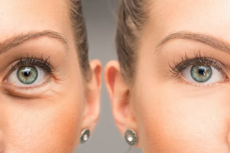 Vascular dark circles with bluish discoloration under the eye